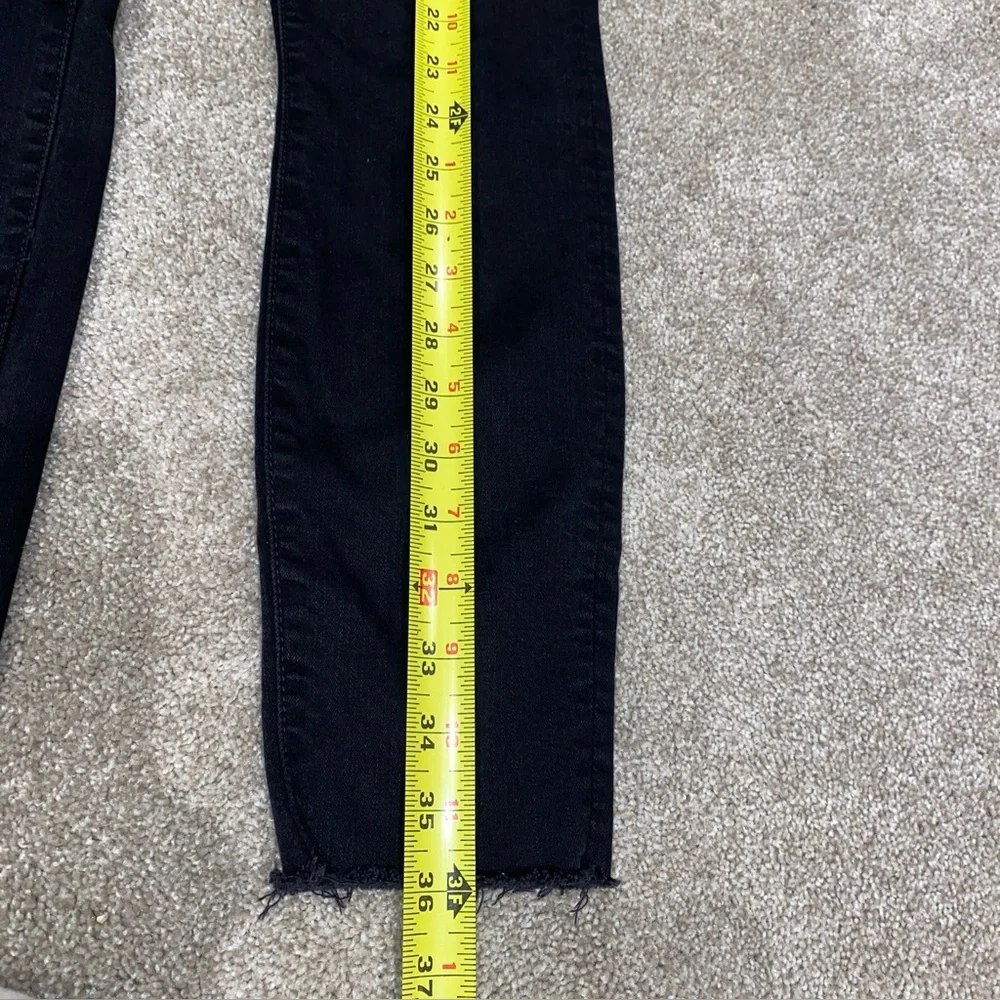 Mother The‎ Pixie Ankle Fray Jeans Woman’s 27 Not Guilty Black Stretch Trendy